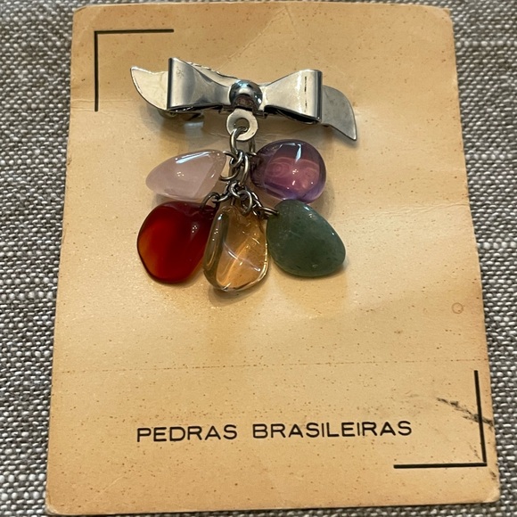 Semi precious stones pin/brooch . - Picture 8 of 9